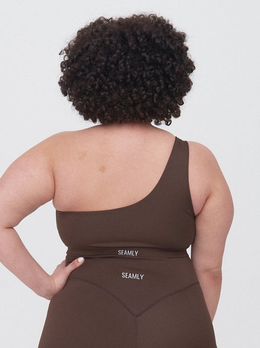 One Shoulder Vital Sport's Bra - Cedar